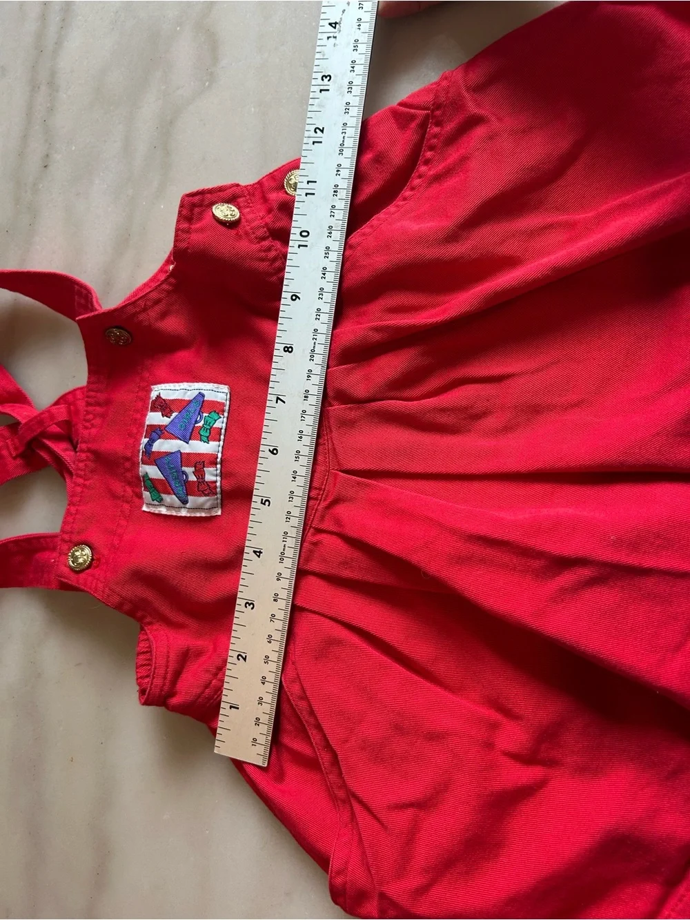 Vintage 90s Peppermint Lane Red Jumper Dress Size 4